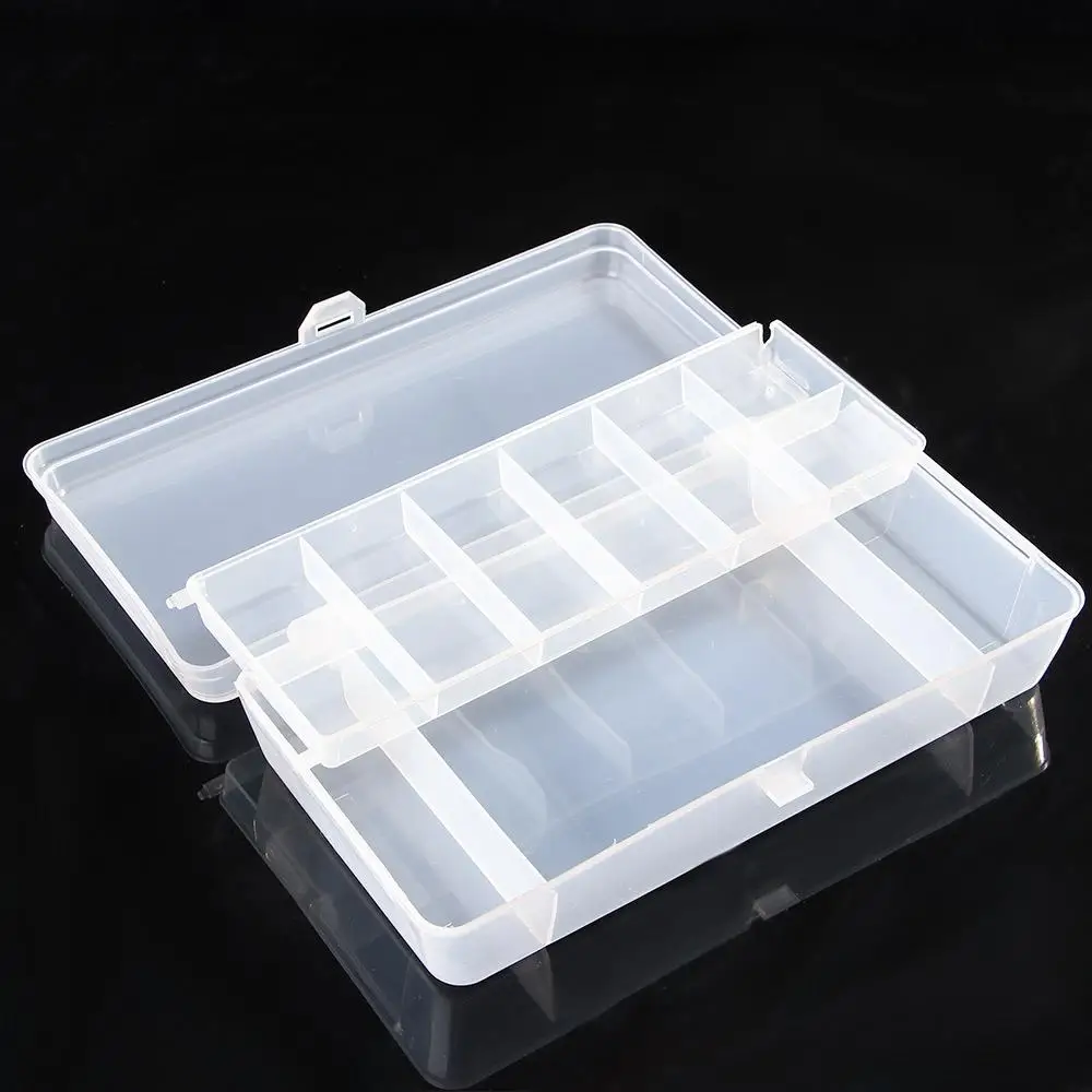 Professional Lure Fishing Plastic Double Tray Two-Sided Storage Cases Hand Tool Organizer Tackle Box