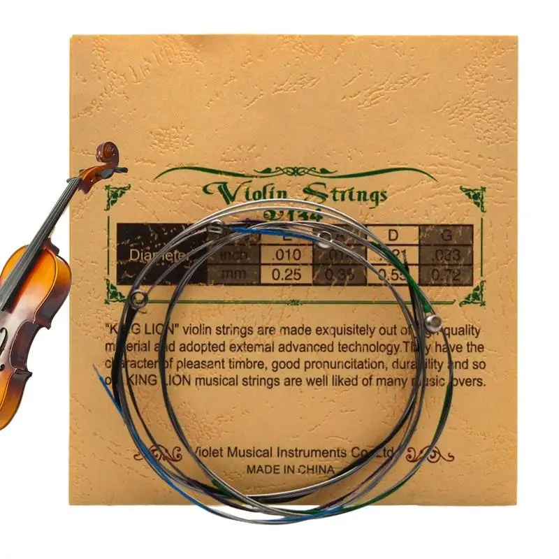 Fiddle Strings Steel Core Violin Strings Rich Tone Instruments Replacement Strings For Electric And Acoustic Violins Fiddle