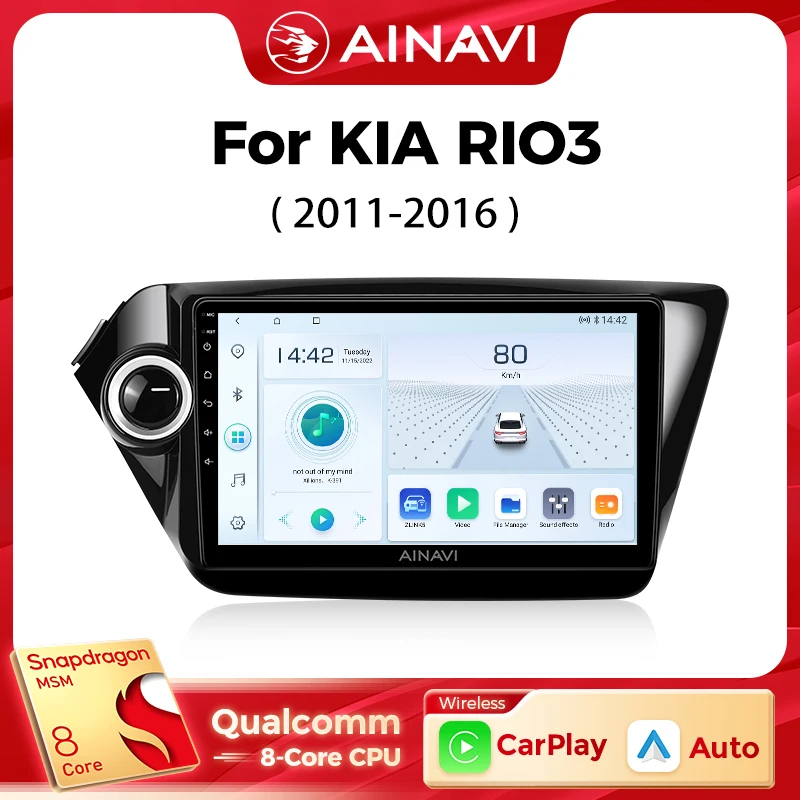 

Ainavi Car Multimedia Player For KIA RIO 3 RIO3 2010-2016 Carplay Android Auto 4G Wifi 2din