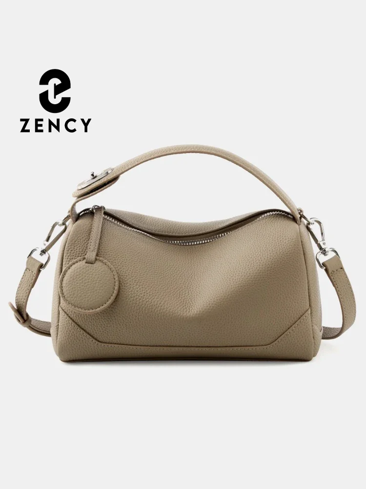 Zency Women's Genuine Leather Roomy Shoulder Bag Boston Bag Trends Fashion Bag for Female Friends