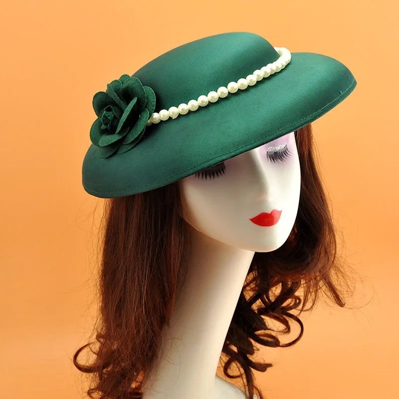 Franse stijl blauw wit zwart fluwelen bruiloft hoed elegante kerk deel formele fedora hoofddeksels koninklijke banket fascinators hoofddeksel
