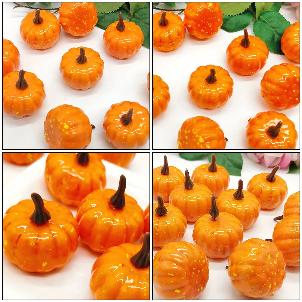 

12Pcs Decorative Pumpkin Prop Realistic Simulation for Halloween Christmas Party Amusing Garden Ornament Orange