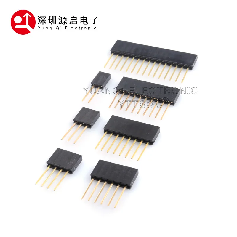 20PCS 2/3/4/5/6/8/10/12/15/16/20/40 PIN Single Row Straight FEMALE PIN HEADER 2.54MM PITCH Pin Long 11MM Strip Connector Socket