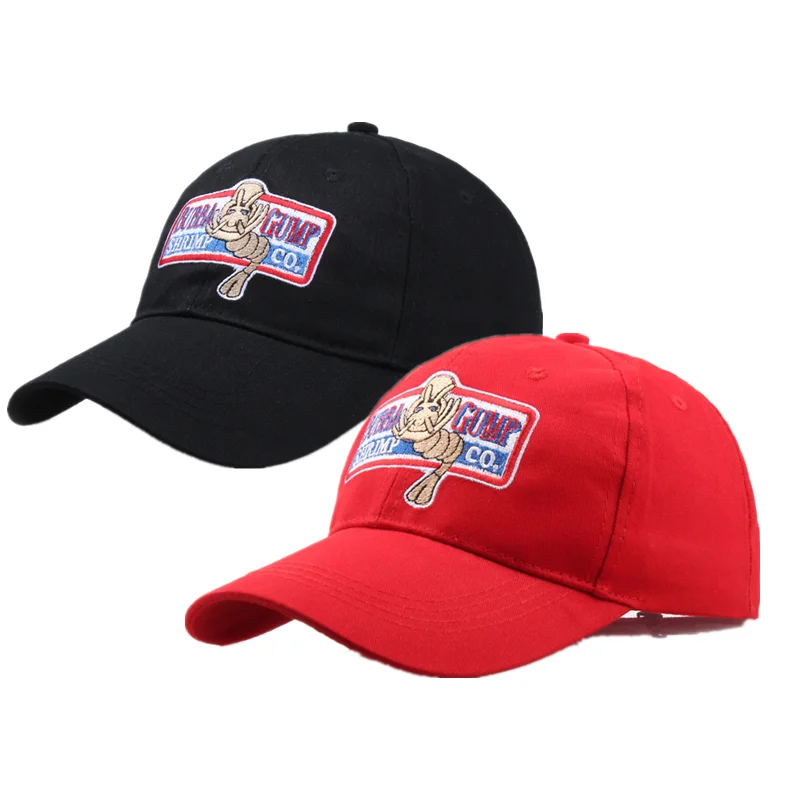 Outdoor Sport Bubba Gump Shrimp CO. Baseball Hat Forrest Gump Costume Cosplay Breathable Red Embroidered Snapback Cap