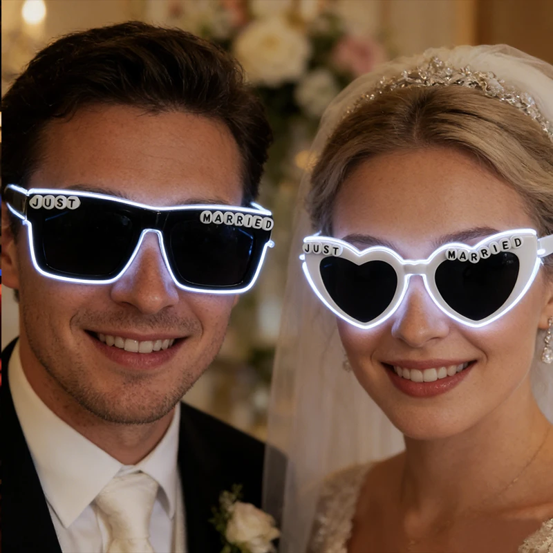 Oculos-led-sem-fio-para-casais-recem-casados-Oculos-iluminados-para-noivos-Oculos-de-sol-para-casamento