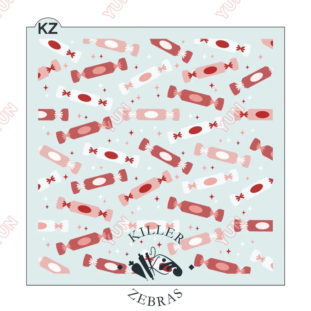 2024 جديد عيد الميلاد الاستنسل الحلوى الجنية أضواء الانحناء كيلو هرتز قالب التلوين الاستنسل DIY بها بنفسك بطاقة المعايدة اليدوية الحرفية سكرابوكينغ #4