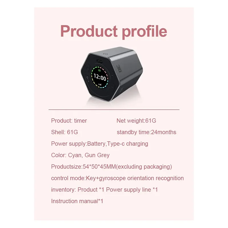 【CLEARANCE】Digital Clock Timer Magnetic Timer Kitchen Hexagon Flip Timer For Studying Cooking Exercising Easy To Use Magnetic