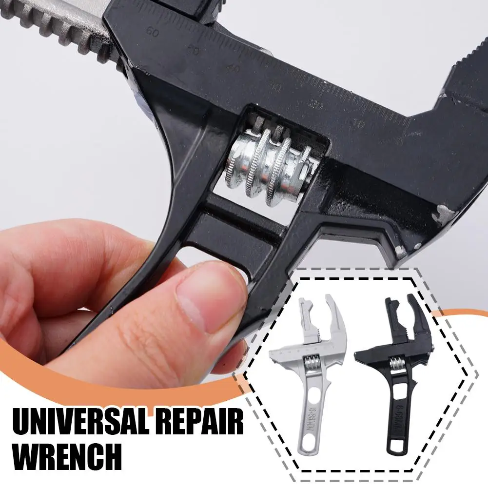 6-68mm Universal Repair Set Bathroom Hand Tools Large Opening Pipe Wrench Nut Key Adjustable Spanner Home Repair Tool Wrench