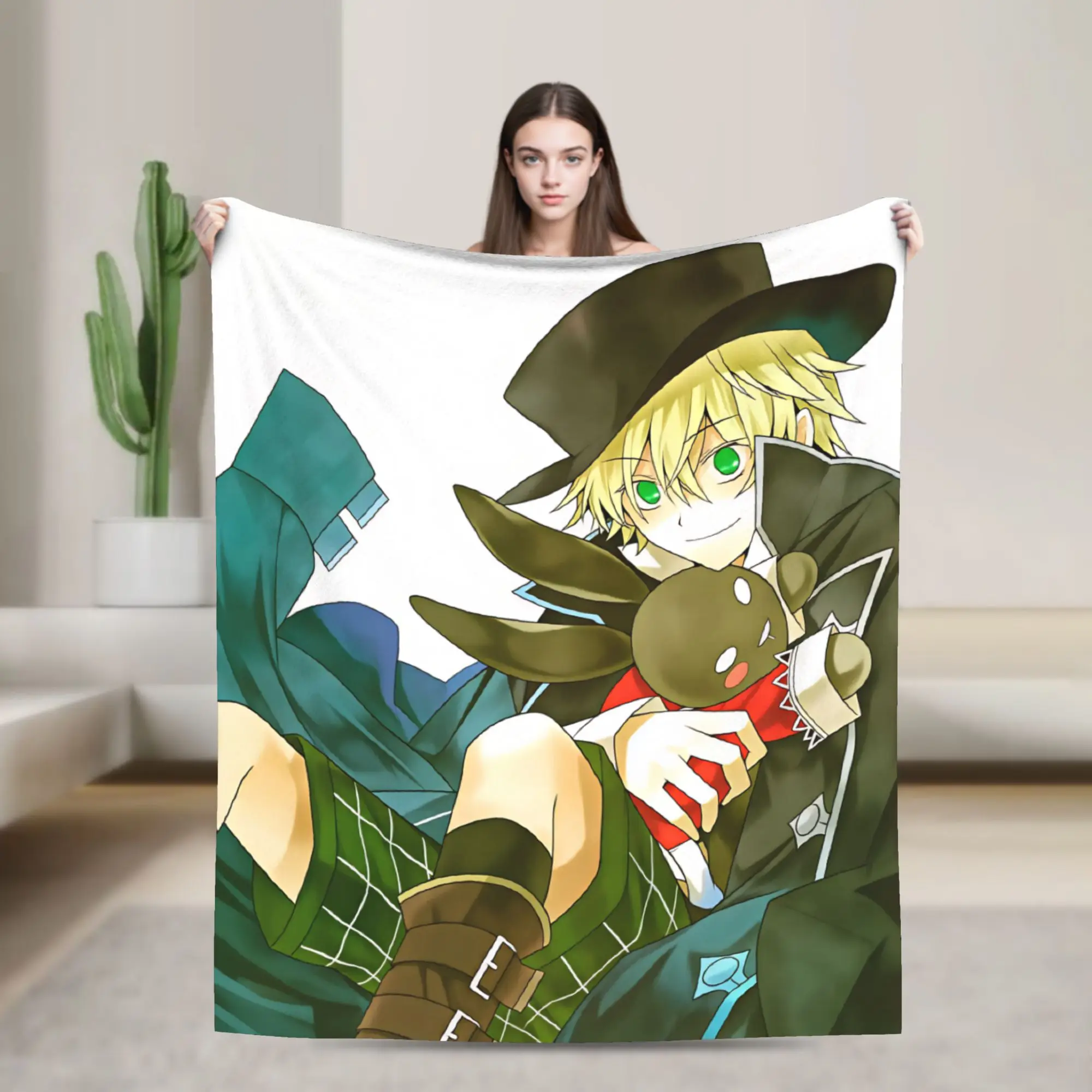 Ozz Manga Pandora Hearts Blankets  Soft Graphic Plush Throw Blanket For Home Decor Airplane Travel Flannel Bedspread Bed Cover