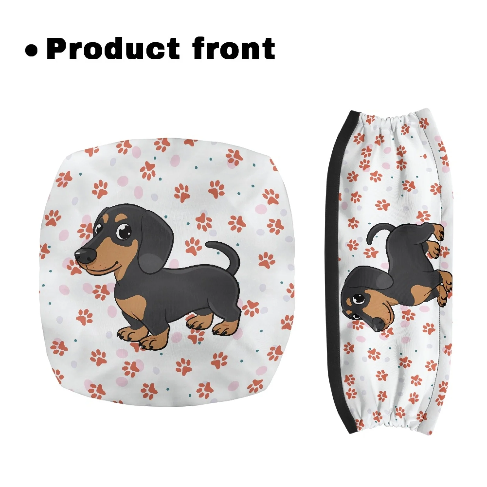 Coloranimal Dachshund Paw 2 Pieces Seat & Back Covers Polyester Rollator Seat Back Rest Covers for The Elderly
