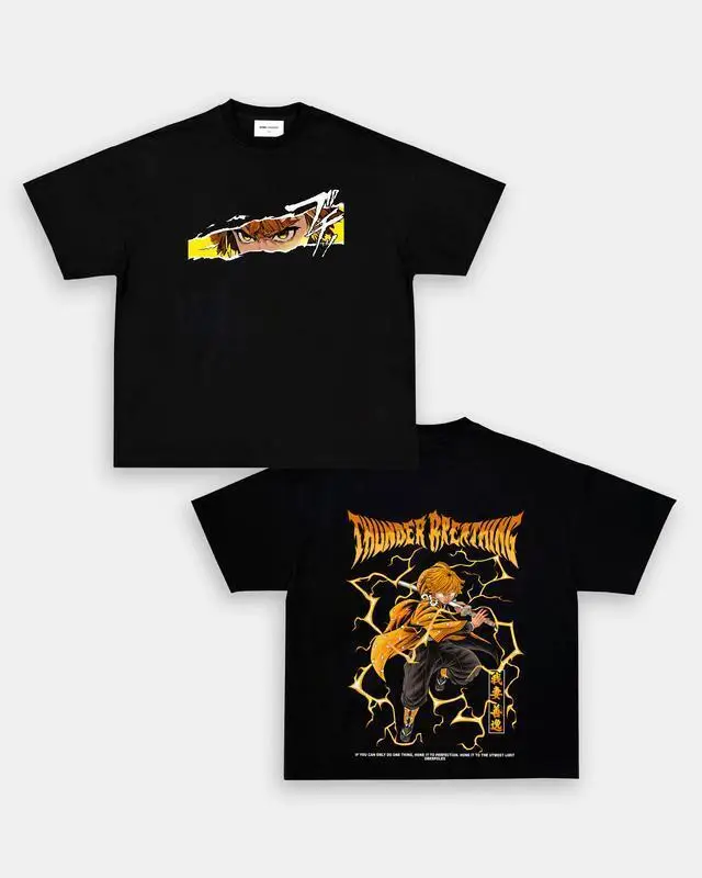 Demon Slayer Agatsuma Zenitsu T-Shirt 90s Slayer Style Anime T-shirt Anime Sweat