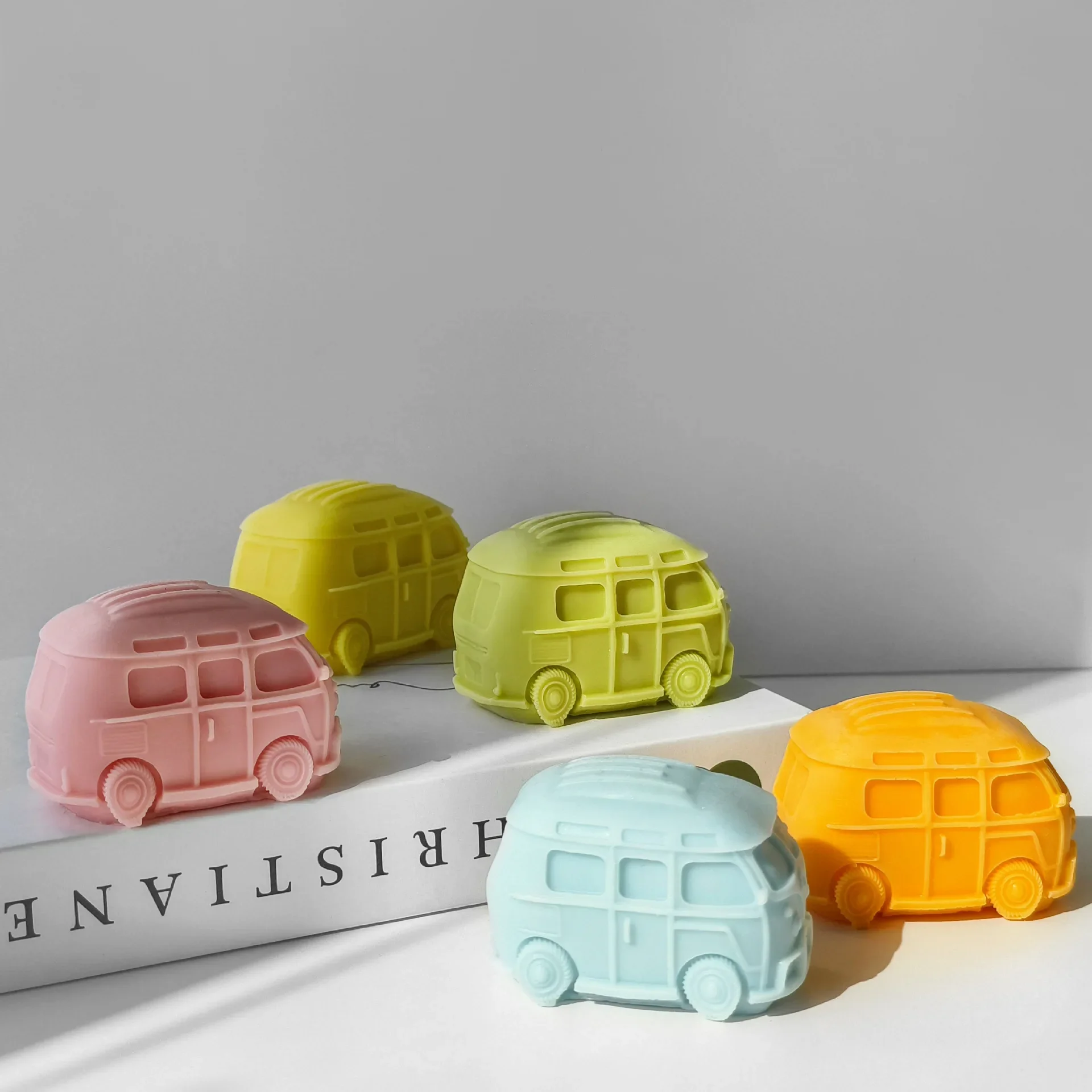 

Plaster Desk Decoration Car Molds Soap Candle Making Supplies DIY Mini Bus Silicone Mold Handmade Aroma Candle