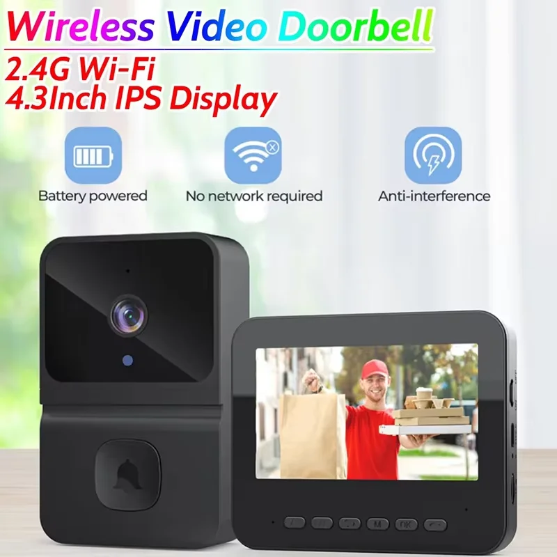 2.4G WiFi Wireless Video Doorbell two Way Audio Intelligent Video Intercom Doorbell Infrared Night Vision for Home Surveillance