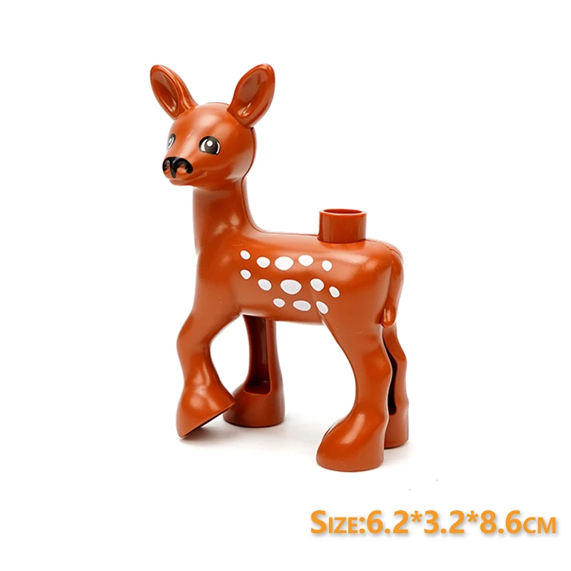 1 قطعة بناء كتلة كبيرة الكلاسيكية الحيوان الجنة الحيوانات الأليفة الحياة البرية أرنب الأسد الدب متوافق دوبلو الطوب مجموعة الملحق الأطفال #4