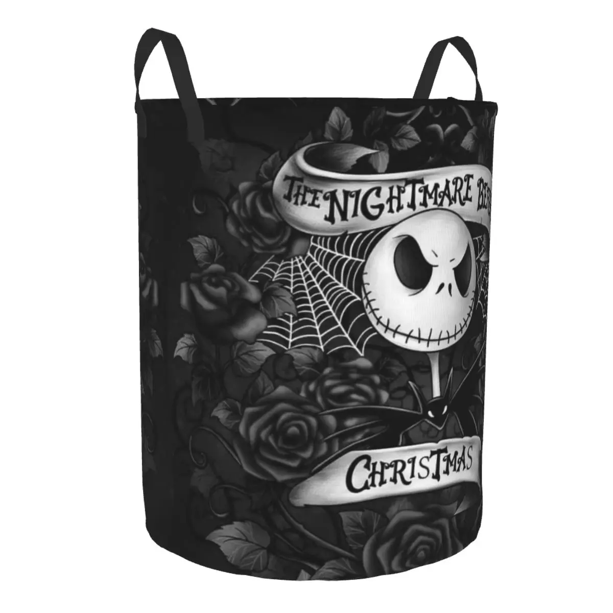 Custom The Nightmare Before Christmas Laundry Basket Collapsible Jack Skeleton Toy Clothes Hamper Storage Bin for Kids Nursery