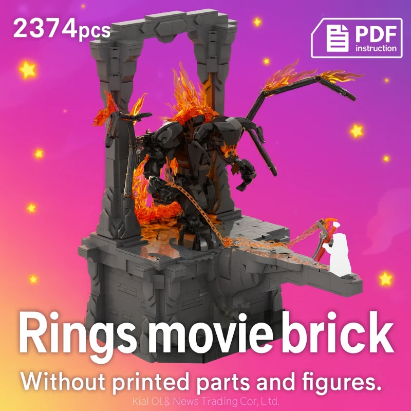 

Ежемесячный сюрприз, кольца для вызова, расширение фильма, строительные блоки, сделай сам, сборка, диорама, MOC, кирпичи, подарок для фанатов, дисплей на Рождество