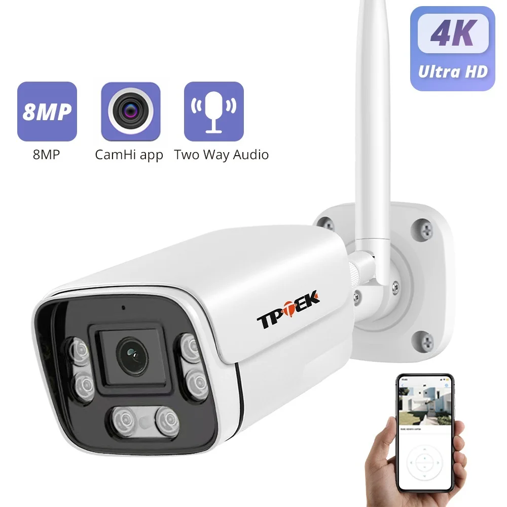 Top 8MP 4K IP Camera Wifi Outdoor Surveillance Home Securtiy Protection CCTV Wi Fi Camara 5MP Video Wi-Fi Waterproof CamHi IP