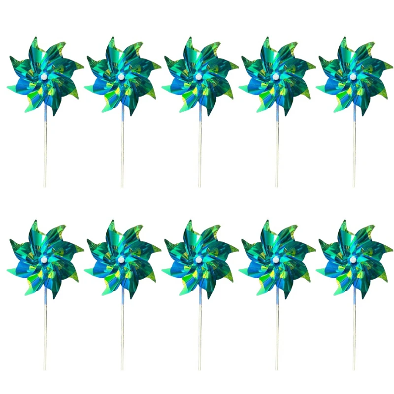 Reflective Pinwheels Wind Spinner, Extra Sparkly Pinwheel With Stakes, Bird Repellent Blinder Devices Easy To Use