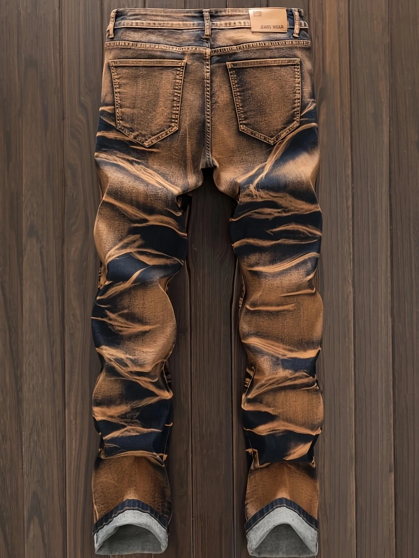 

European and American new vintage zipper trend fashion jeans