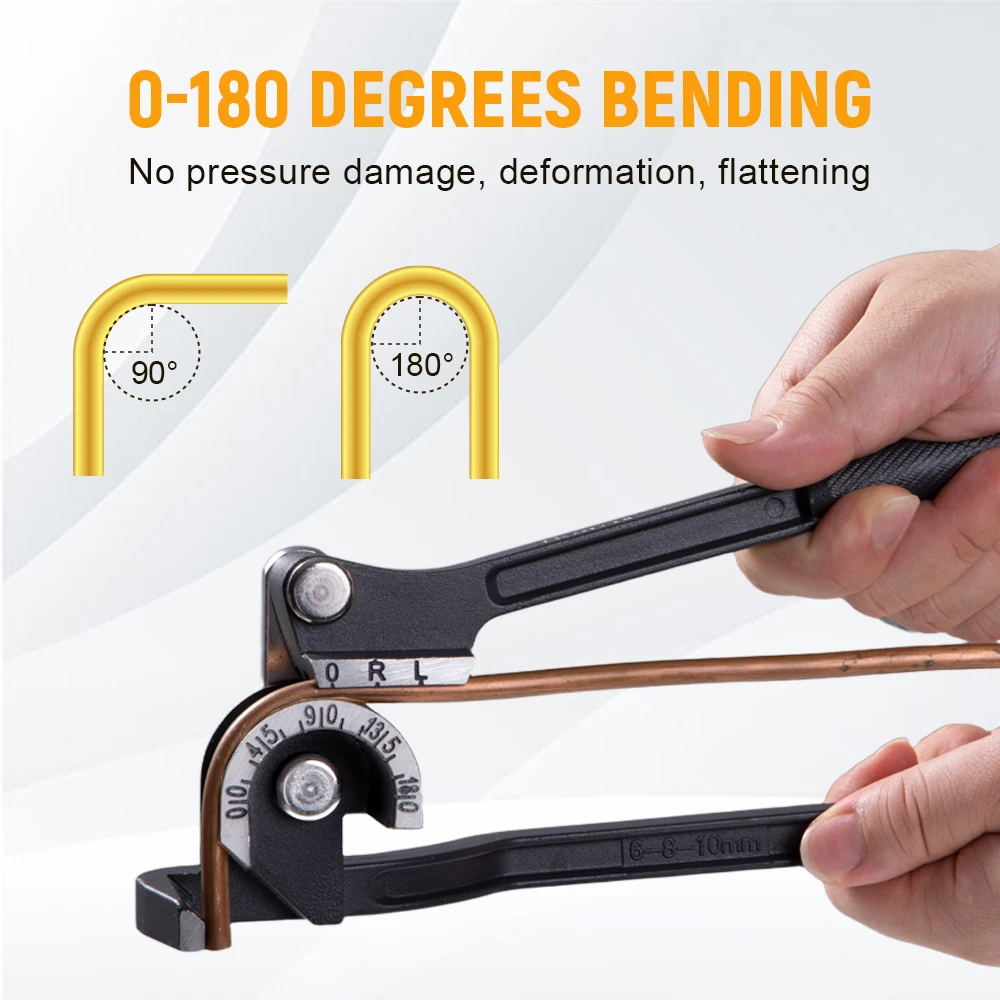 6/8/10mm 3 in 1 Copper Tube Bender Manual Lever Type Bender Pliers Refrigeration Repair Tool for Copper, Brass, Aluminum Pipes