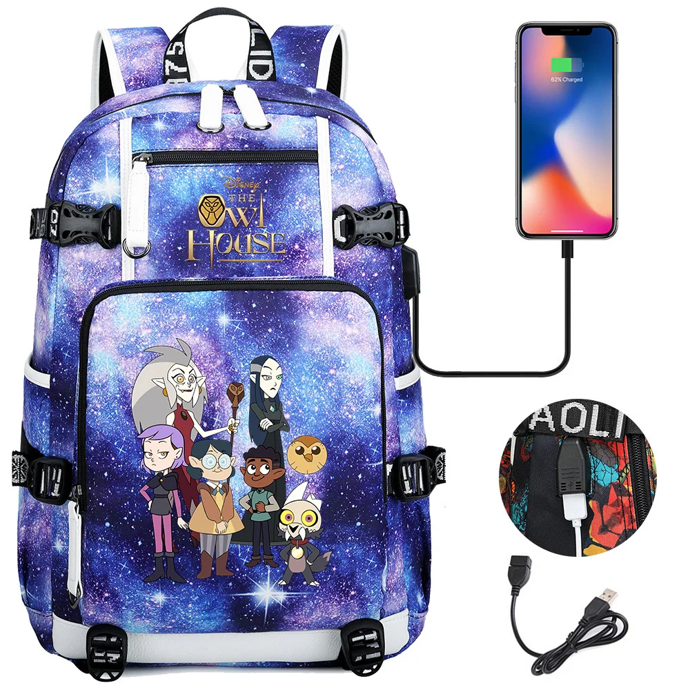 

Disney The Owl House School Backpack Knapsack Rucksack Travel Bags Large Waterproof Multifunction USB Charging Backpacks