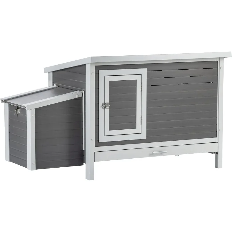 

Pet ECOFLEX® Fontana Premier Chicken Barn – Weather‑Resistant Gray Coop with Easy Clean Pull Out Tray, Nesting Box, Hing