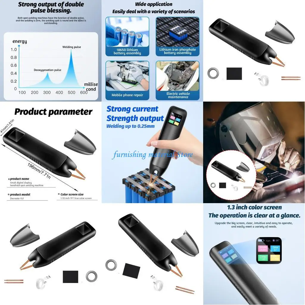 

Y5GD Portable Spots Welder 4.2V 11/99 Gears for 18650 Battery, Home Spots Welding