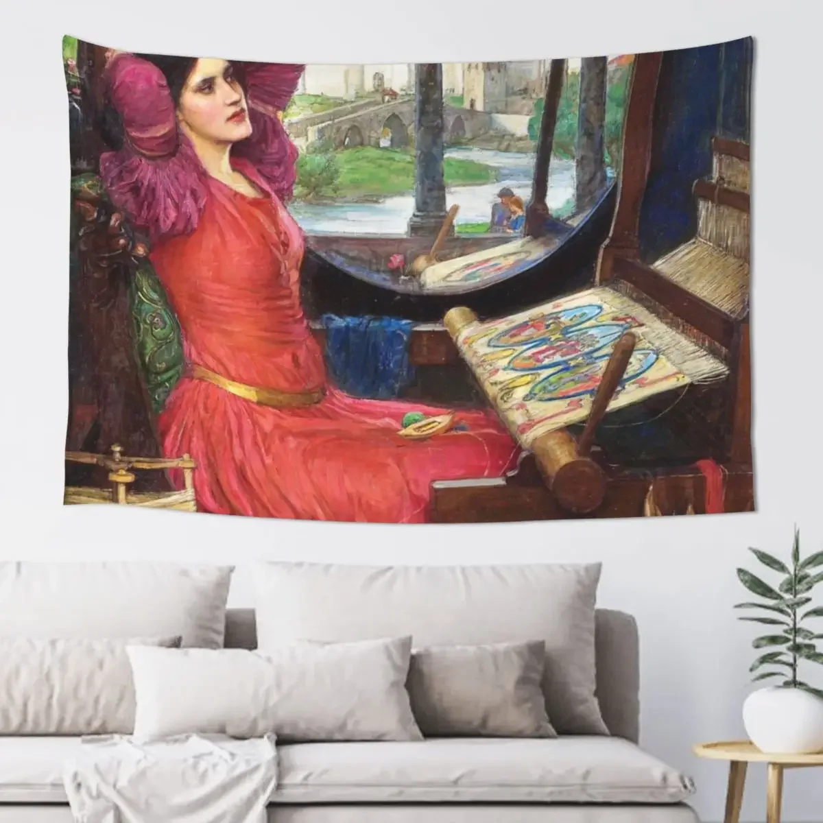 I am half sick of shadows said the Lady of Shalott Tapestry Aesthetic Decoration Carpet Wall Aesthetics For Room Tapestry