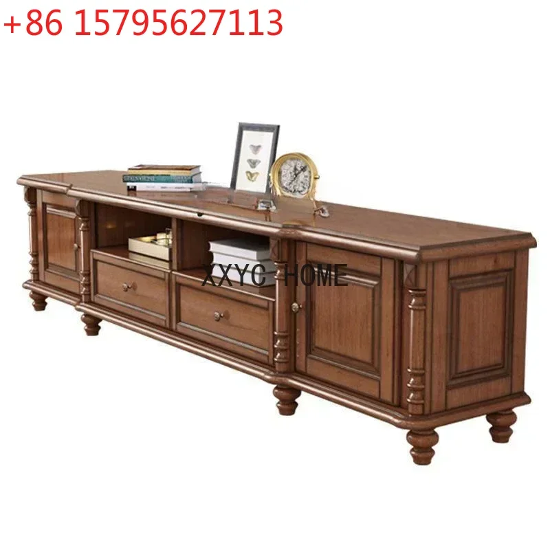 

Комплект мебели для гостиной: Тумба под телевизор и журнальный столик из массива дерева, напольный шкаф из натурального дерева