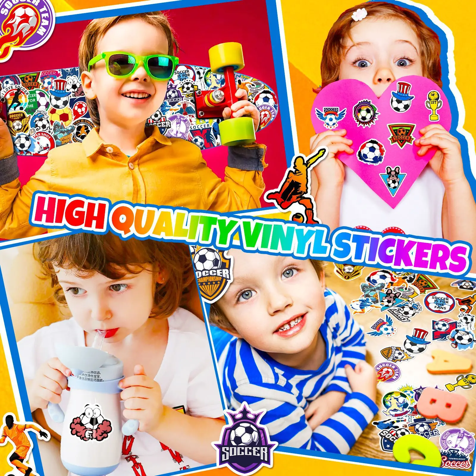 10/25/50pcs Soccer Football Sports Graffiti Stickers for DIY Skateboard Car Helmet Suitcase Notebook Water Bottle Phone Laptop