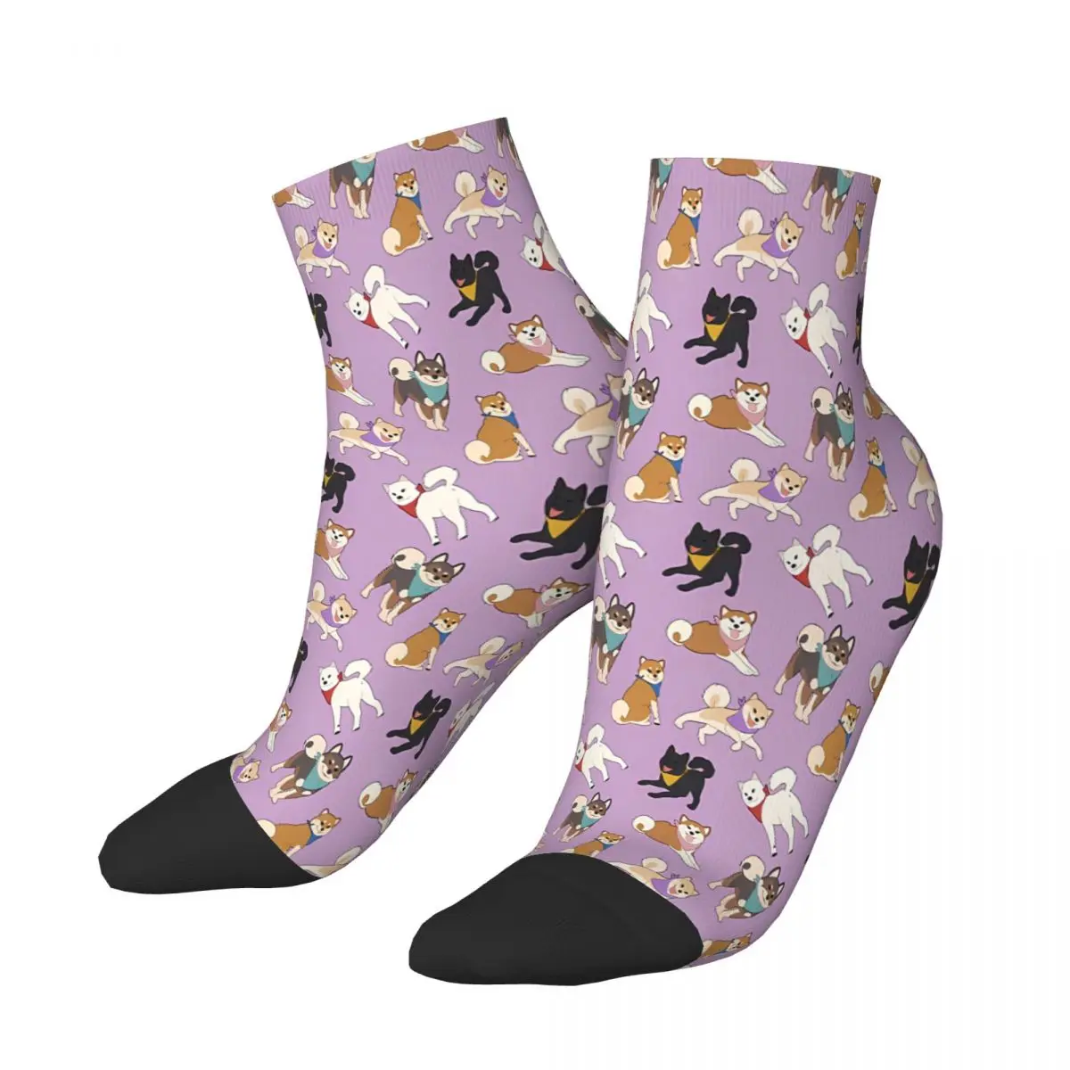 Nihon Ken Pattern Akiko Variant Ankle Socks Male Mens Women Autumn Stockings Polyester