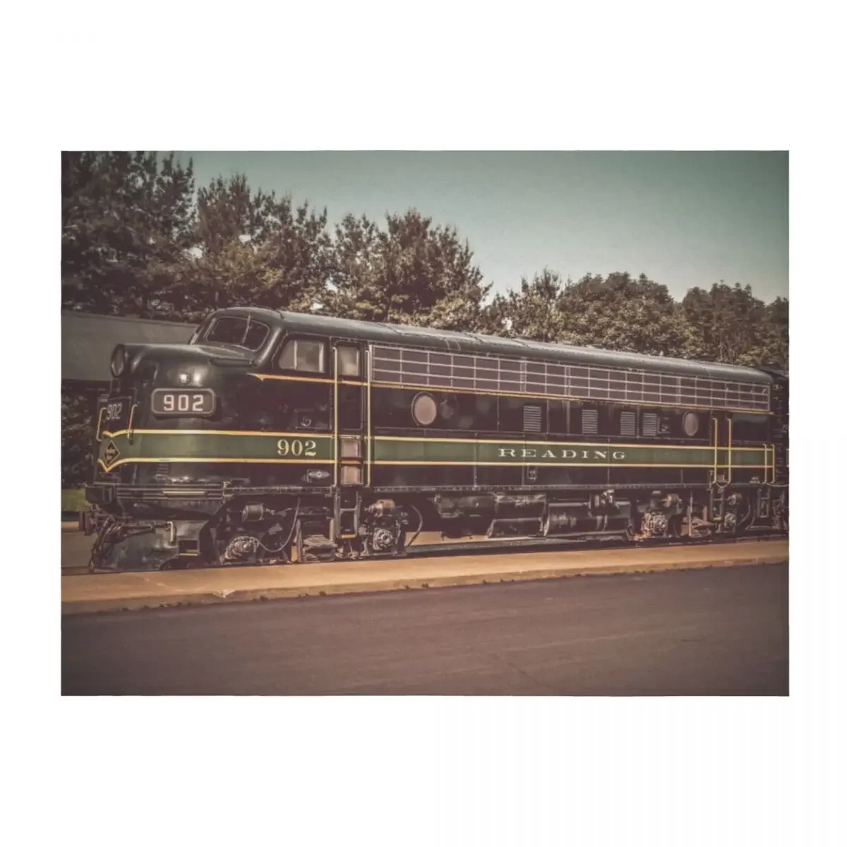 

Reading Locomotive 902 Throw Blanket Vintage Blankets Sofas Of Decoration valentine gift ideas christmas decoration Blankets