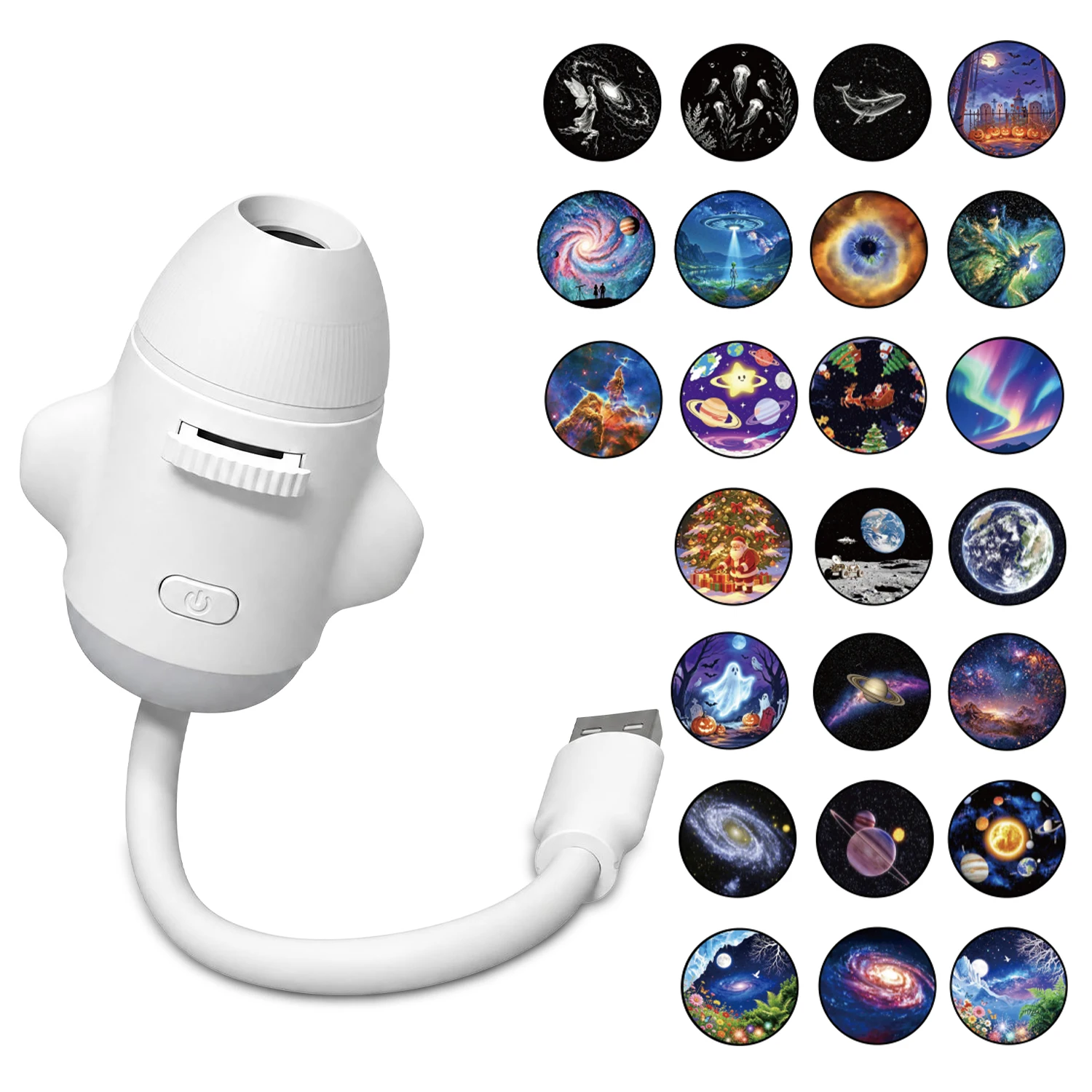 2 in1 USB Projector Night Light Christmas Halloween Cosmic Ocean Car Ceiling Interior Roof Lighting Star Lamp Decor For Bedroom