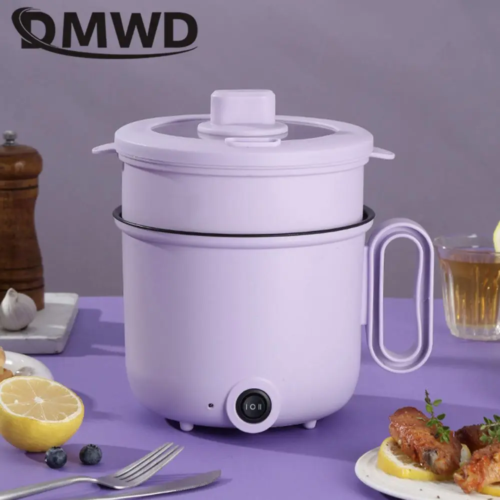 DMWD 1.5L Multicooker เครื่องทําอาหารไฟฟ้าหม้อร้อนอาหาร Steamer ก๋วยเตี๋ยวโจ๊กซุปหม้อหุงข้าวอาหารเช้า Maker Non-Stick 220V