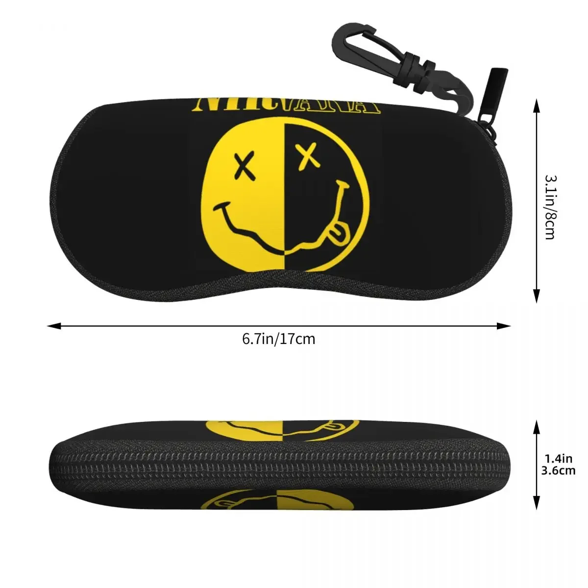 Nirvanas One Sided Smile Classic Shell Glasses Case Protective Sunglasses Box Women Men Soft Eyeglasses Bag Pouch