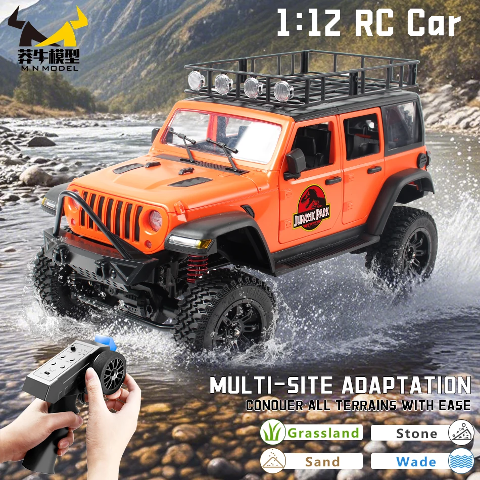 MN MODEL 4WD Off-road Car 1:12 RC RTR Outdoor Wading Truck Rock Crawler All Terrain Climbing Vehicle Adult Toy Dinosaur Model