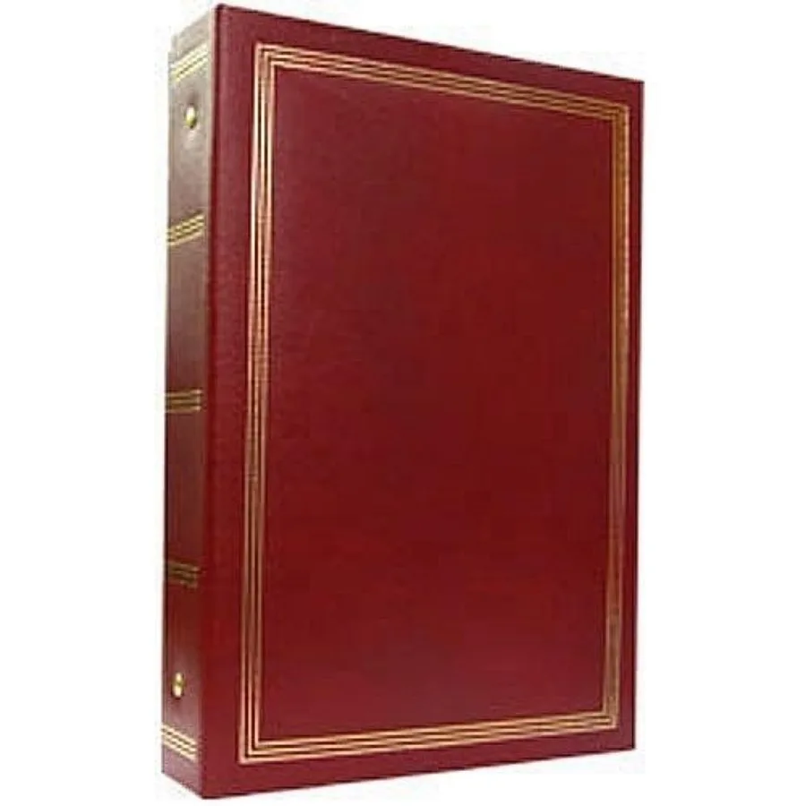 

3-Ring 2-Up Slip-in Pocket Burgundy Binder Album for 400 Photos - 4x6