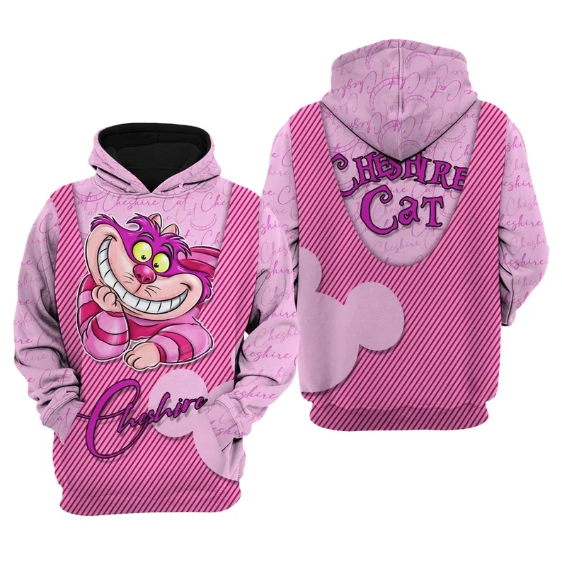 Autumn Winter Kids Cheshire Cat Hoodie Disney Cartoon Pullover Adult Casual Hooded Clothing Boys Girls Fashion Top Coat With Hat