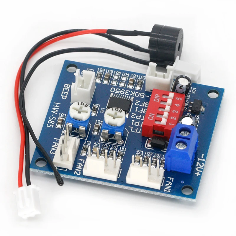DC 12V 5A PWM PC CPU Fan Temperature Control Speed Controller Module Buzzer High-Temp Alarm NTC B 3950 Thermistor 50K
