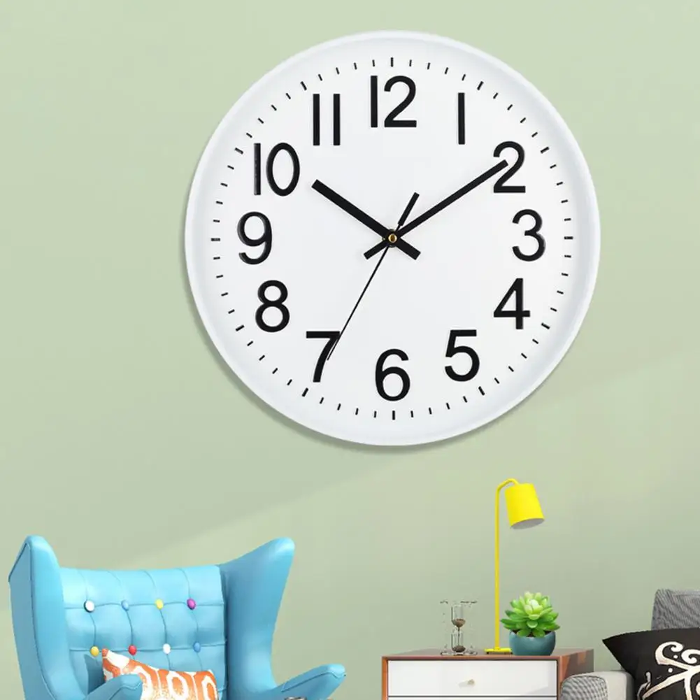 Silent Wall Clock Scanning Movement Clock Modern Numerals Wall Clock with Silent Non-ticking Design Battery Operated for Easy