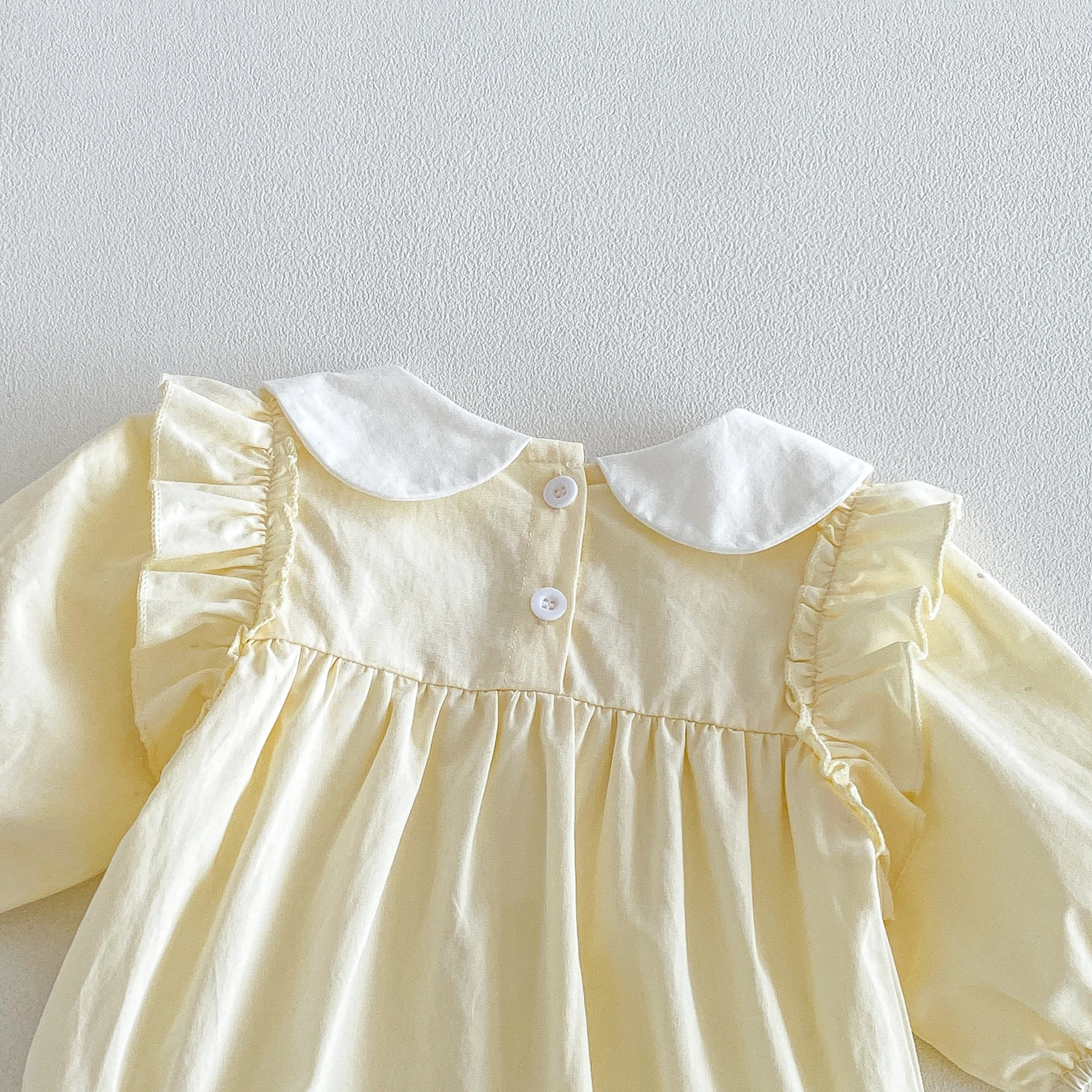 2026 Neues Herbst-Langarm-Dreieck-Krabbel-Outfit für Mädchen, Niedliches Einteiler-Kleid für Säuglinge – Detail 5