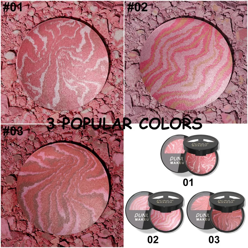 3 Color Blush Palette with Mirror Soft Matte Finish Buildable Color for Cheeks Face Powder for A Natural Flawless Glow Beauty