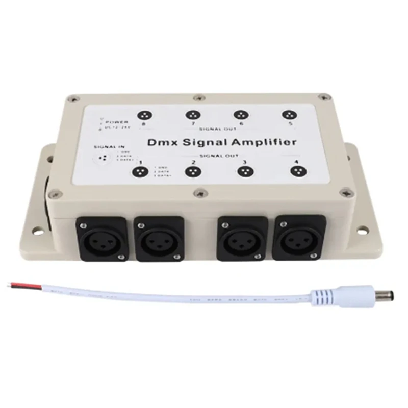 1ชิ้น DC 12-24โวลต์8แชนเนลเอาต์พุต DMX Dmx512 LED ตัวควบคุมสัญญาณเครื่องขยายสัญญาณเครื่องแยกพลาสติกผู้จัดจำหน่ายสำหรับอุปกรณ์ในบ้าน