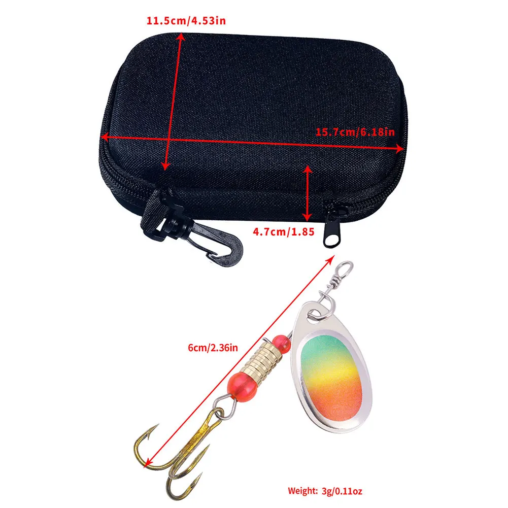 Juego de cucharas de pesca, señuelos de 16 Uds., cebos de Metal para lanzar Spinner, cebos de pesca, Kits de Señuelos de Pesca con bolsa de almacenamiento, estuche para Lucio y carpa