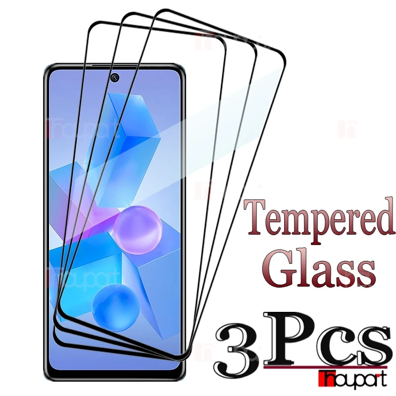 New For Infinix hot40Pro hot40 Screen Flat Glass 9H Hardness Upgraded Anti-Scratch Full glue Front Protector
