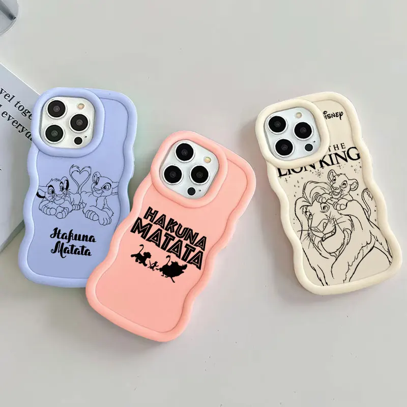 The Lion King HAKUNA MATATA Candy Color Phone Case For iPhone 17 16 15 14 Plus 11 Pro Max 13 12 Mini Air 17E 16E Wave Side Cover