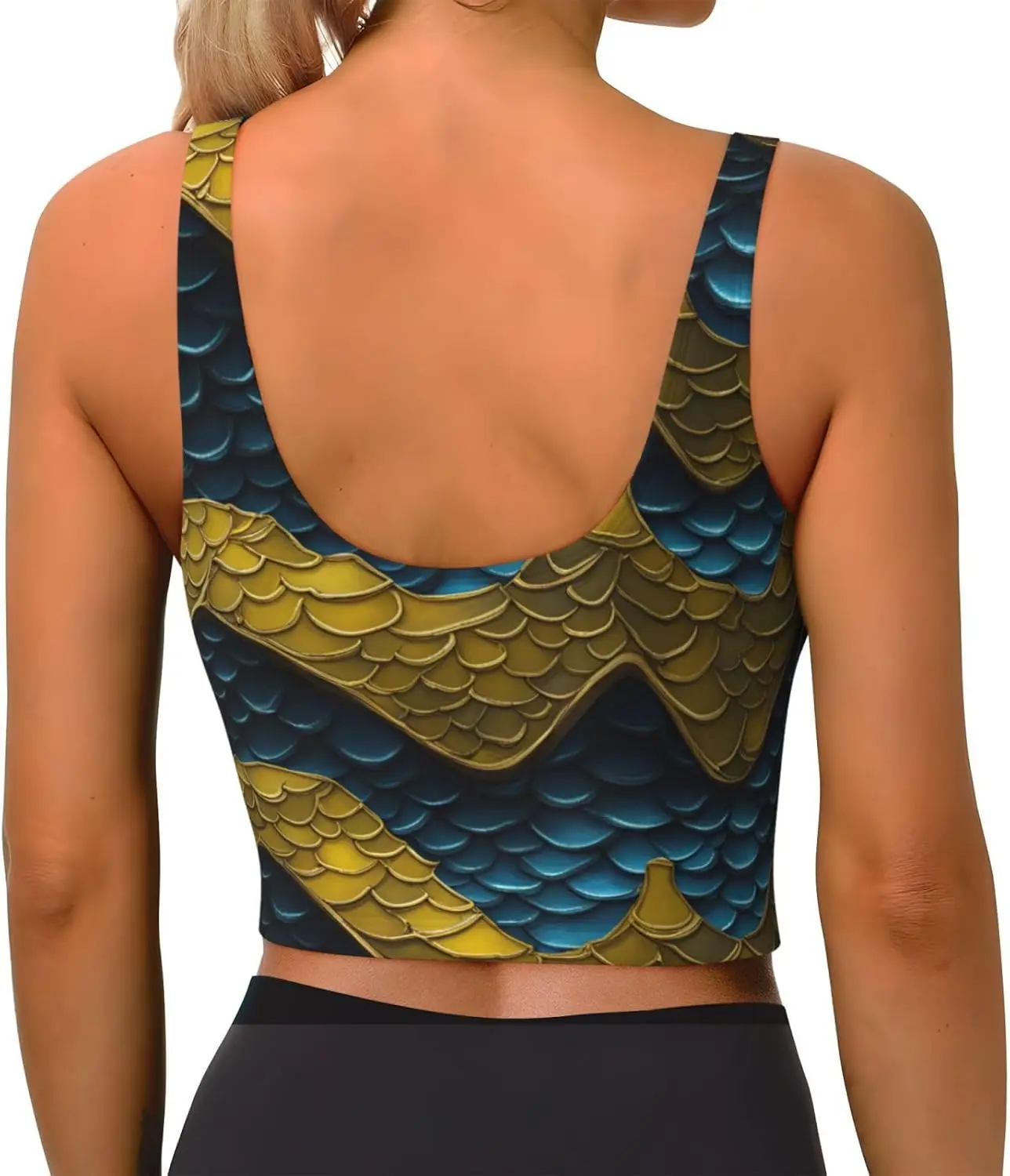 Chaleco deportivo con estampado de escamas de dragón para mujer, chalecos de entrenamiento de yoga para mujer, ligero, moderno para estaciones