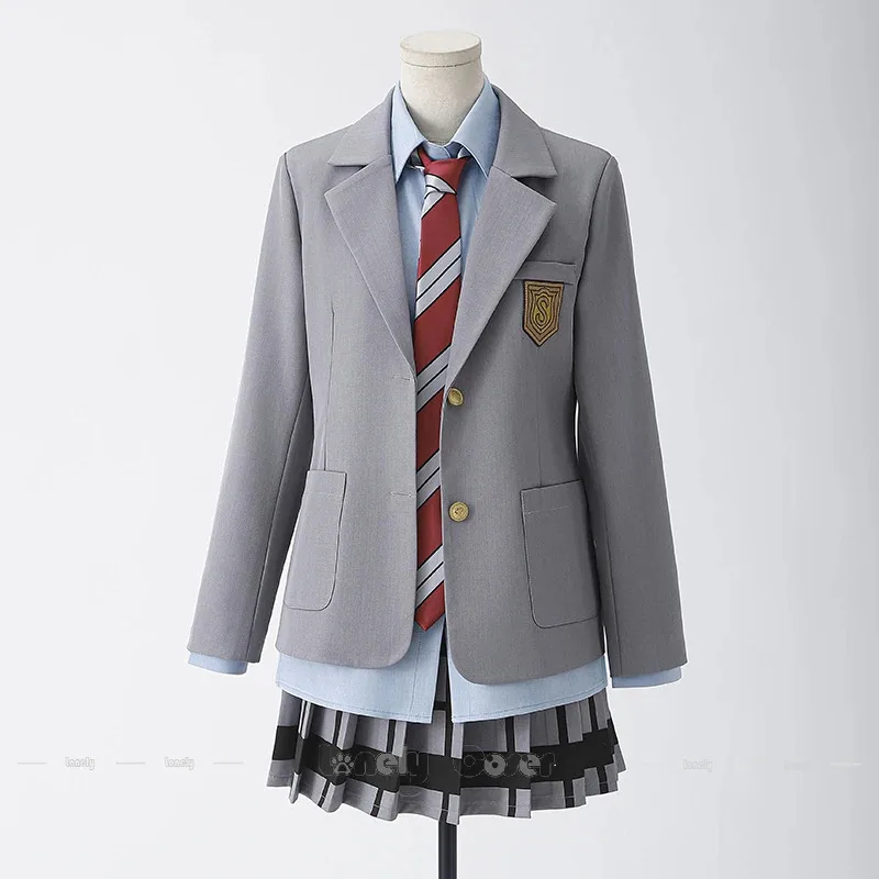 2025 22 أنيمي كذبتك في أبريل ميازونو كاوري تأثيري حلي شعر مستعار Shigatsu wa Kimi no Uso JK دعوى زي مدرسي تنورة المرأة Gi