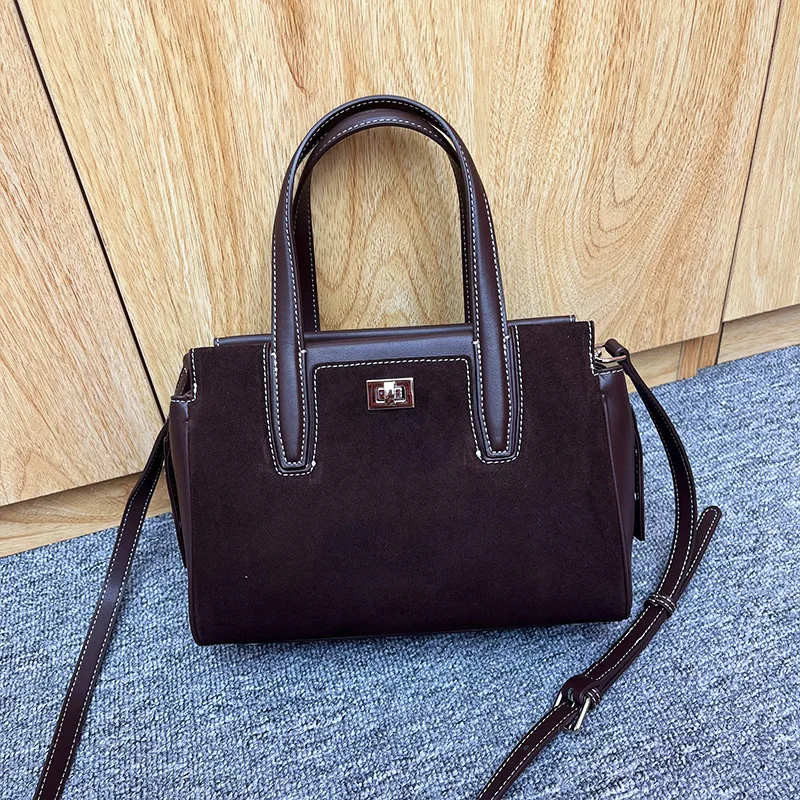 

Лоскутная женская сумка из натуральной кожи, новинка 2025 года, большая сумка из матовой коровьей кожи, модная женская сумка через плечо или через плечо