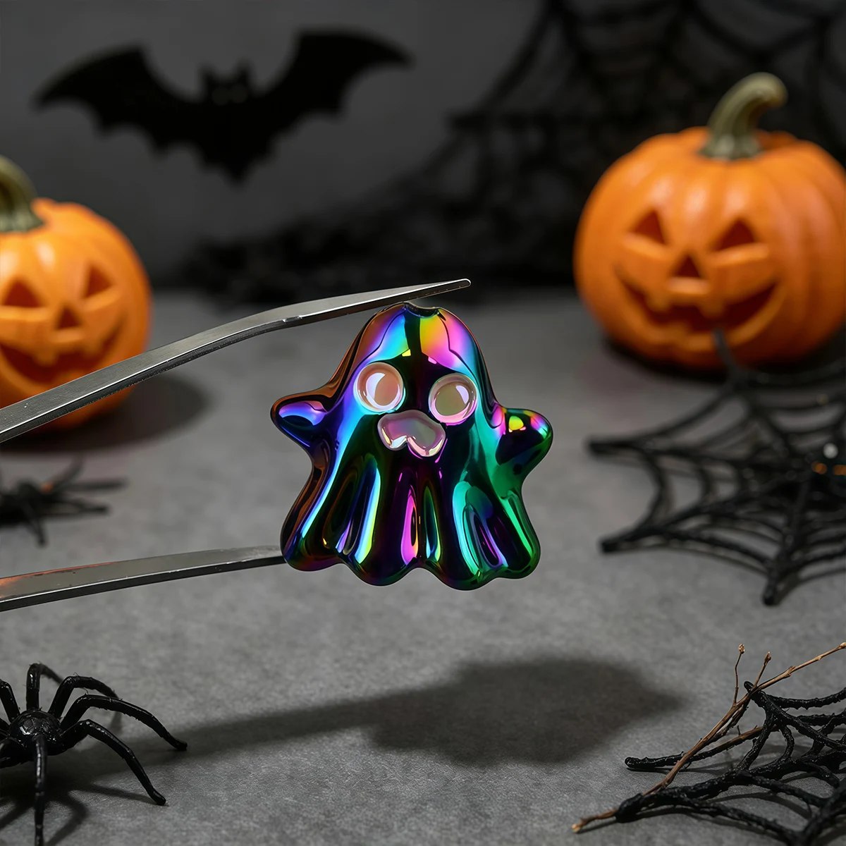 18mm Halloween Mixed Color UV Plating Ghost Acrylic Beads Cute Cartoon Beads For DIY Bracelet Earring Key Chain Craft Supplies